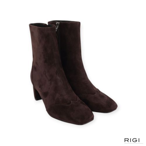 Bibi Lou Soren Booties enkellaars in donkerbruin suède voor dames. 