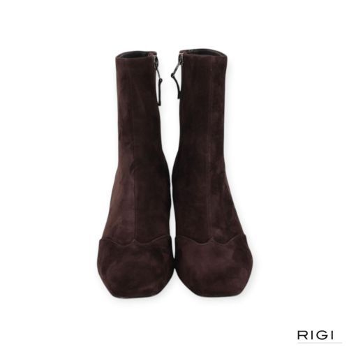 Bibi Lou Soren Booties enkellaars in donkerbruin suède voor dames. 