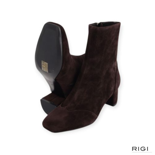 Bibi Lou Soren Booties enkellaars in donkerbruin suède voor dames. 