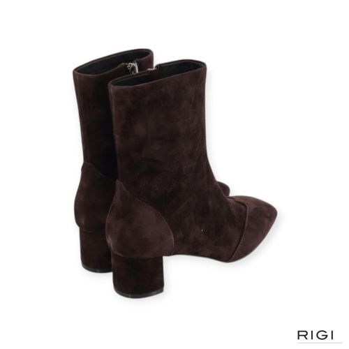 Bibi Lou Soren Booties enkellaars in donkerbruin suède voor dames. 