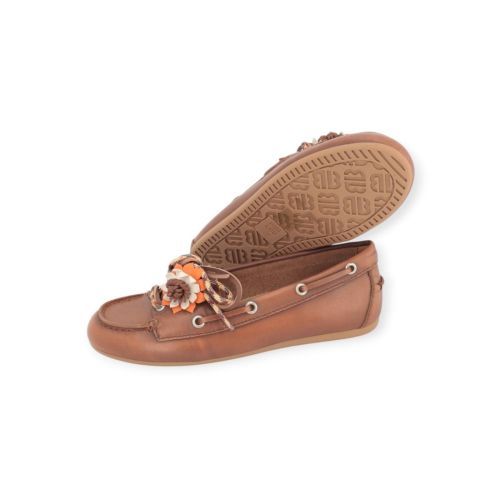 Bibi Lou Tana mocassin, bootschoen voor dames in cognac leer. 
