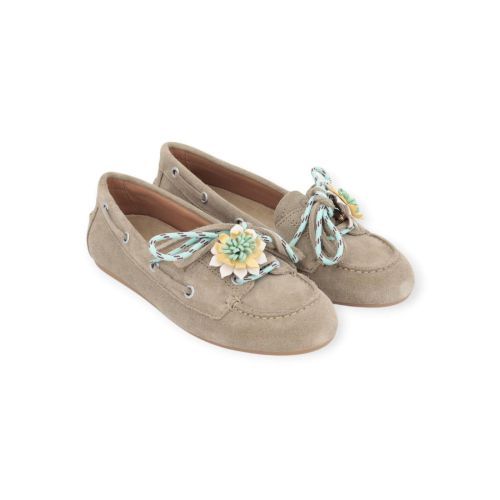 Bibi Lou Tana mocassin, bootschoen voor dames in zand suède. 