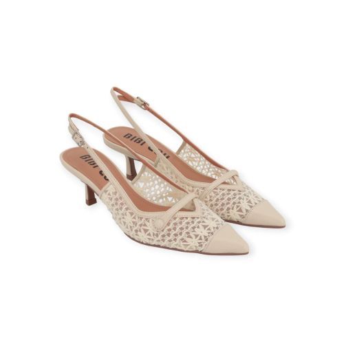 Bibi Lou Xaia pump voor dames in offwit leer. 