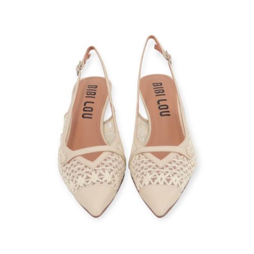 Bibi Lou Xaia pump voor dames in offwit leer. 