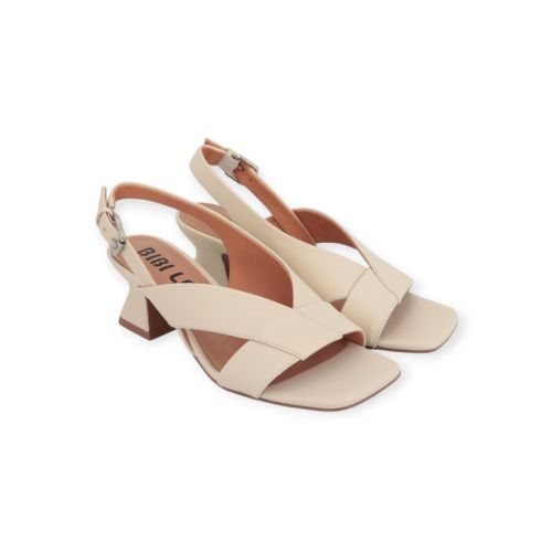 Bibi Lou Zia sandaal voor dames in offwit– butter leer voor dames. 
