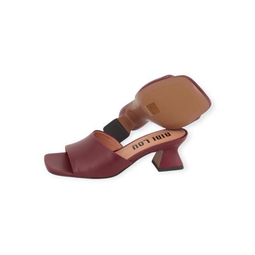 Bibi Lou Zia slipper in bordeaux leer voor dames. 