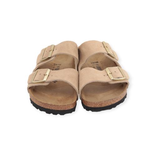 Birkenstock Arizona BS slipper in zand (sandcastle) suède voor dames.