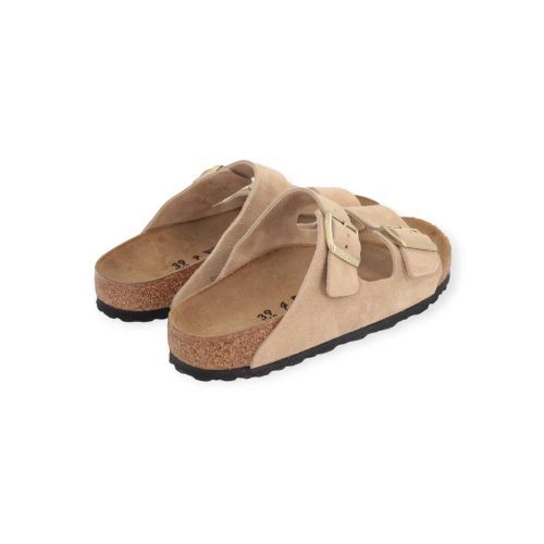 Birkenstock Arizona BS slipper in zand (sandcastle) suède voor dames.