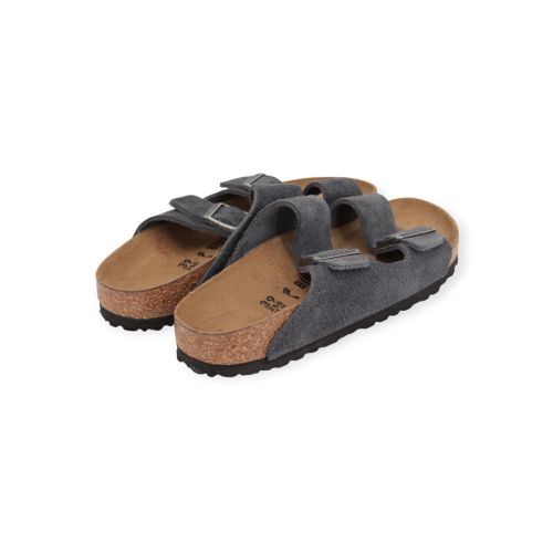 Birkenstock Arizona BS slipper in grijs - blauw suède voor dames.