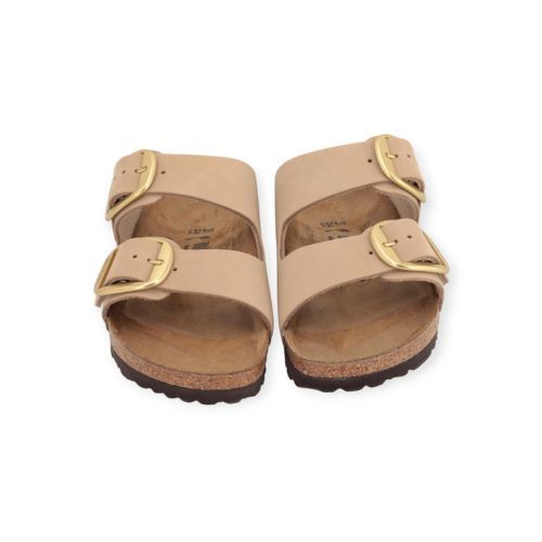 Birkenstock Arizona Big Buckle slipper in sandcastle / zand kleur.
