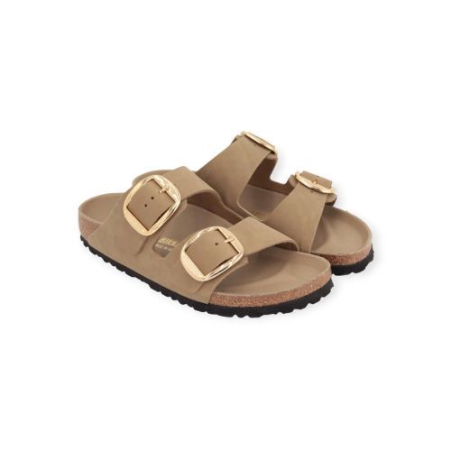Birkenstock Arizona Big Buckle in taupe voor dames.