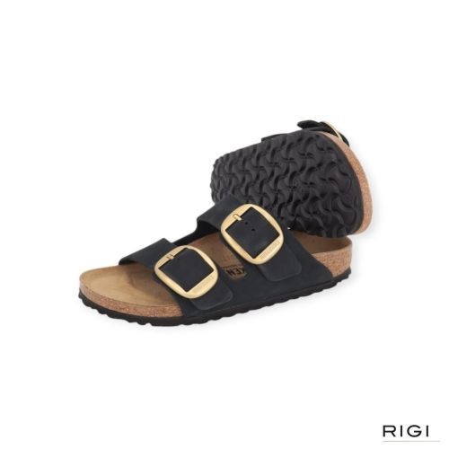 Birkenstock Arizona Big Buckle Nubuk zwart voor dames.