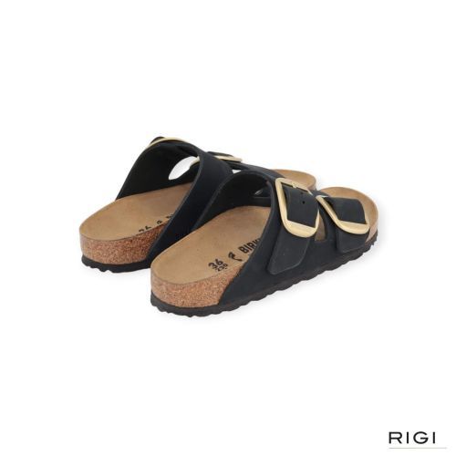 Birkenstock Arizona Big Buckle Nubuk zwart voor dames.