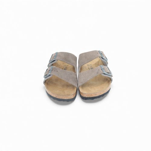 Birkenstock Arizone BS heren slipper in grijs suede/leer. Birkenstock Arizone BS heren slipper in grijs suede/leer.