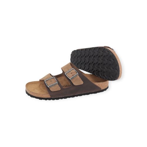 Birkenstock Arizone BS heren slipper in bruin suede/leer. Birkenstock Arizone BS heren slipper in bruin suede/leer.