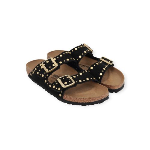 Birkenstock Arizona Rivet voor dames in zwart suede.