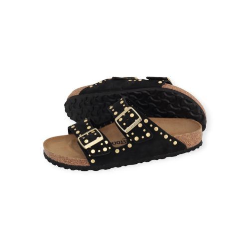 Birkenstock Arizona Rivet voor dames in zwart suede.