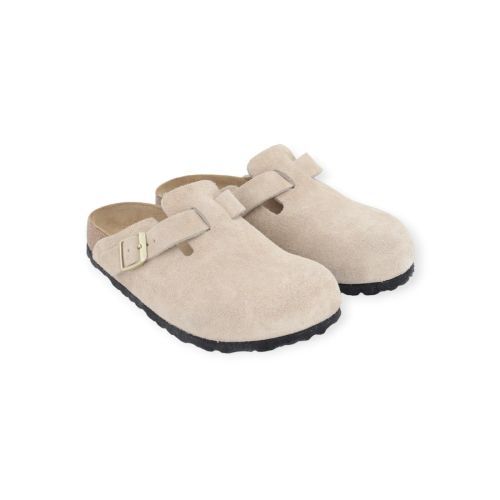 Birkenstock Boston BS Suede zand kleur voor dames.