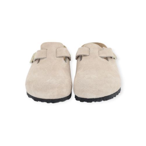 Birkenstock Boston BS Suede zand kleur voor dames.