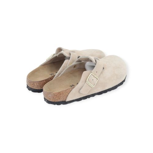 Birkenstock Boston BS Suede zand kleur voor dames.