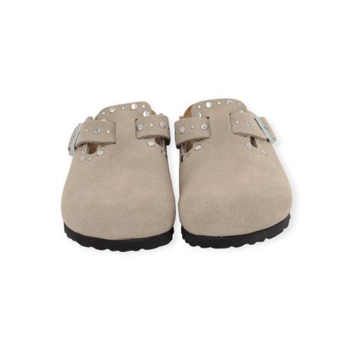 Birkenstock Boston Rivet dames slipper - muil in taupe suede.