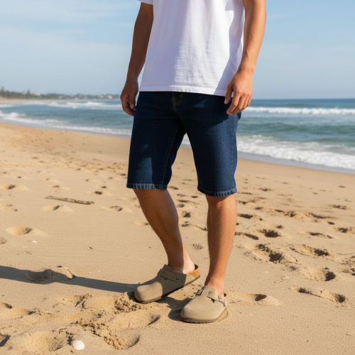 Birkenstock Boston unisex muil in kaki suede.