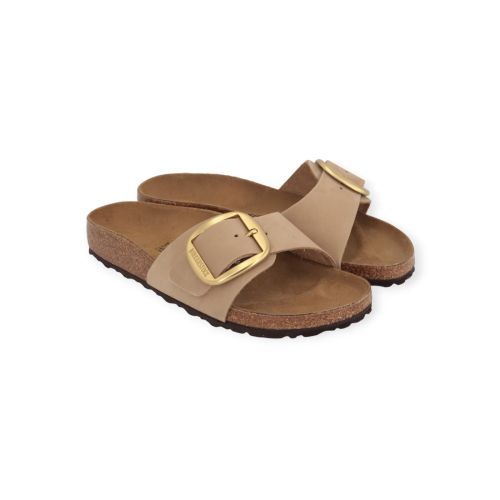 Birkenstock Madrid Big Buckle slipper zand nubuck.