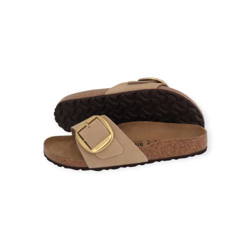 Birkenstock Madrid Big Buckle slipper zand nubuck.