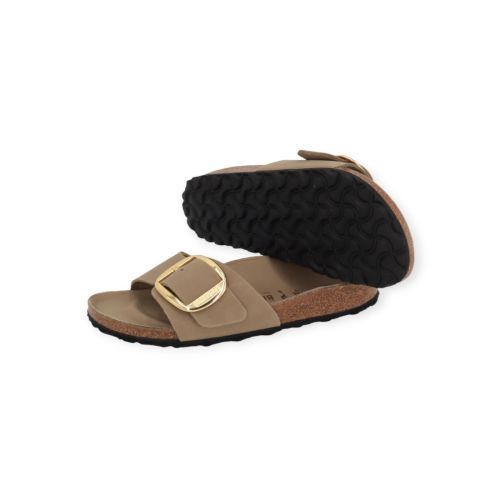 Birkenstock Madrid Big Buckle slipper taupe nubuck. Birkenstock Madrid Big Buckle slipper taupe nubuck.