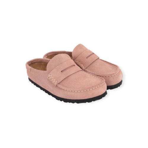 Birkenstock Naples Wrapped in roze suède voor dames. Birkenstock Naples Wrapped in roze suède voor dames.