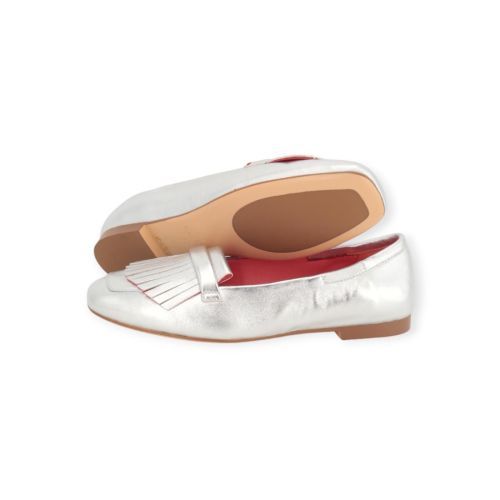 BlackRose Romeo mocassin in zilver shining leer voor dames. 