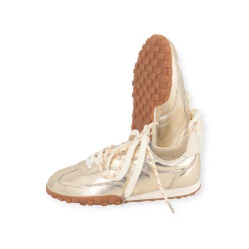 Boax Strike 3002 sneaker voor dames in goud shining leer.