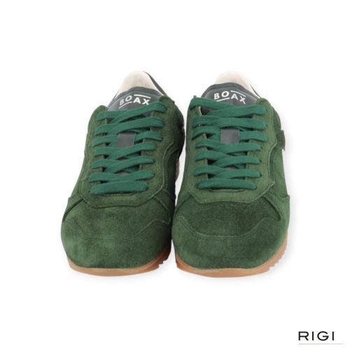 Sneaker Track van Boax in groen suède met zilver shining leer voor dames. Sneaker Track van Boax in groen suède met zilver shining leer voor dames.