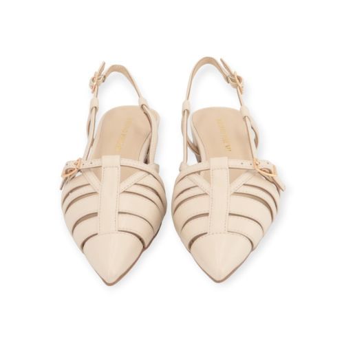 Bruno Premi 0105 ballerina in off wit leer voor dames.