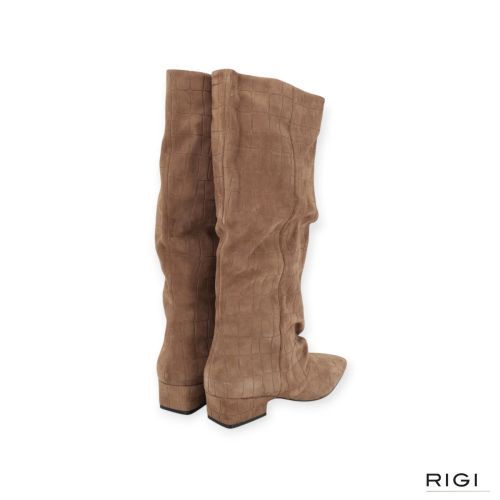 Bruno Premi B00202X laars in taupe crocco suède voor dames. 