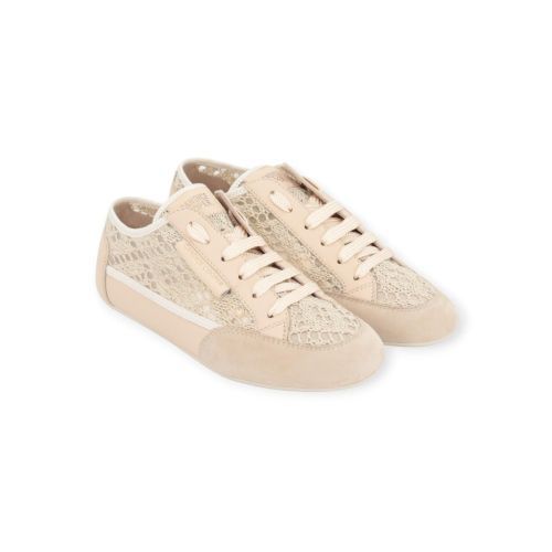 Candice Cooper Dafne 2 dames sneaker in geperforeerd off wit leer.