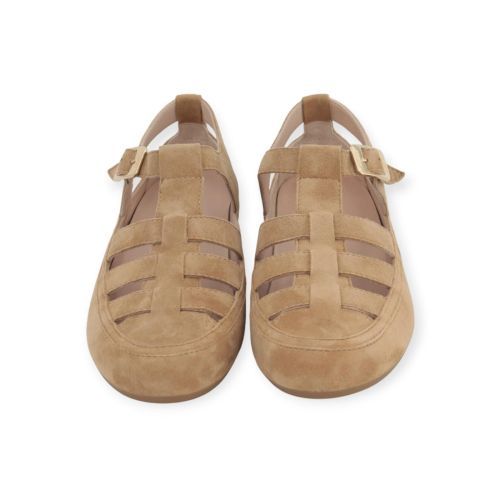 Candice Cooper Rock T-Bar dames sneaker in beige suede.