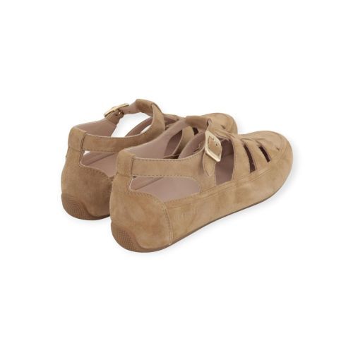 Candice Cooper Rock T-Bar dames sneaker in beige suede.