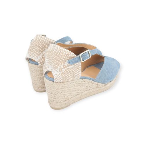 Castaner Bianca espadrille sandaal dames sleehak in lichtblauw naturel.