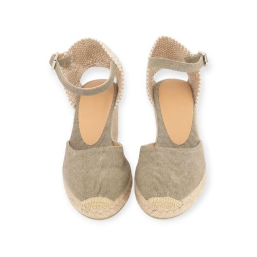 Castaner Carol espadrille dames sleehak in lichtgroen. 