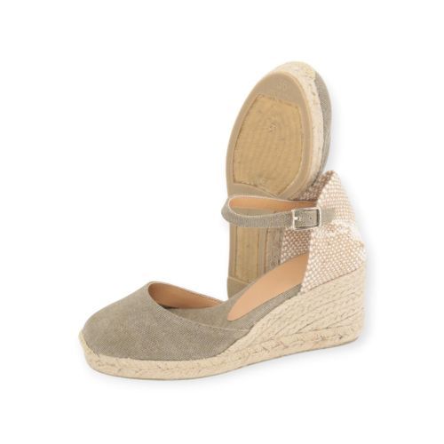 Castaner Carol espadrille dames sleehak in lichtgroen. 