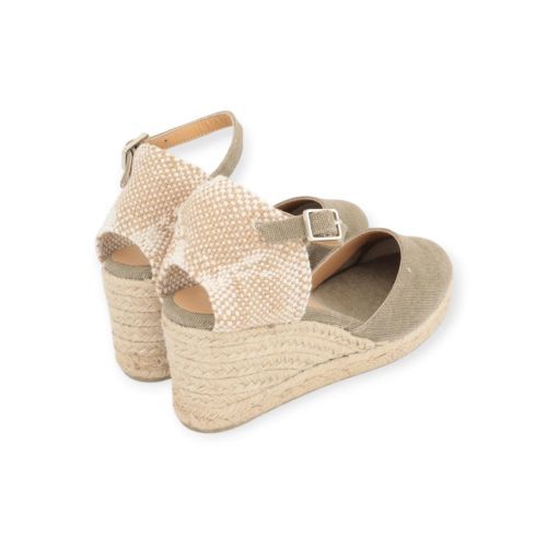Castaner Carol espadrille dames sleehak in lichtgroen. 