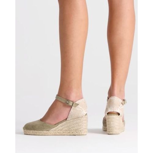 Castaner Carol espadrille dames sleehak in lichtgroen. 