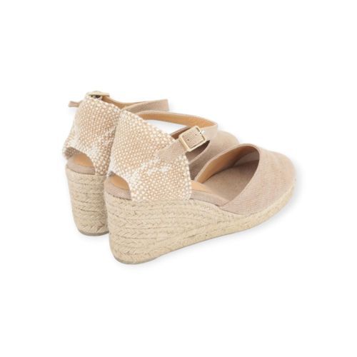 Castaner Carol espadrille dames sleehak in zand kleur. 