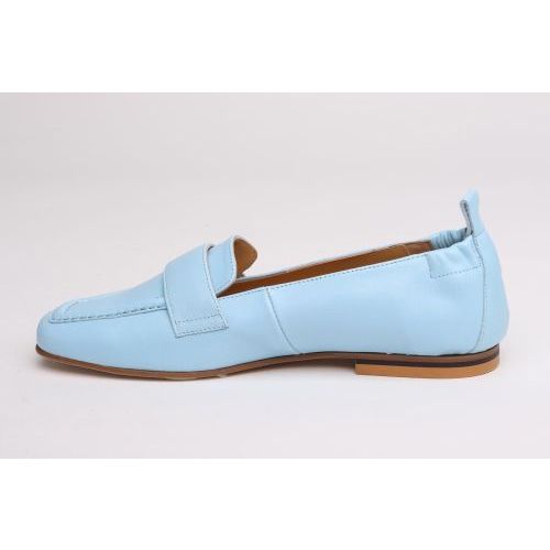 Catwalk dames mocassin / loafer in licht blauw leer Nimes.