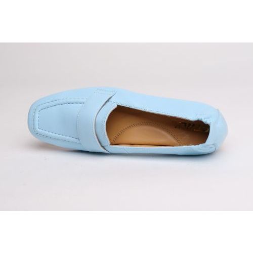 Catwalk dames mocassin / loafer in licht blauw leer Nimes.