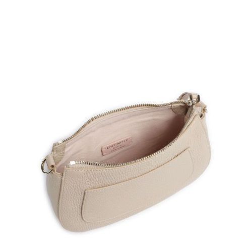 Crossbody Coccinelle C-Easy Mini voor dames in beige sandshell leer. 