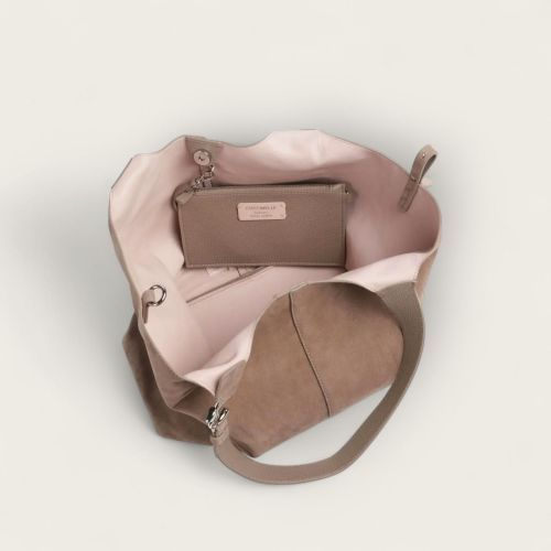 Coccinelle Hand- en schoudertas Taupe dames (Coccinelle C-Easy Suede E1THE110101 N59 - Coccinelle C-Easy Suede E1THE1) - Rigi