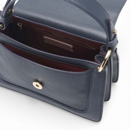 Coccinelle C-Me Small hand- en schoudertas in blauw leer voor dames.