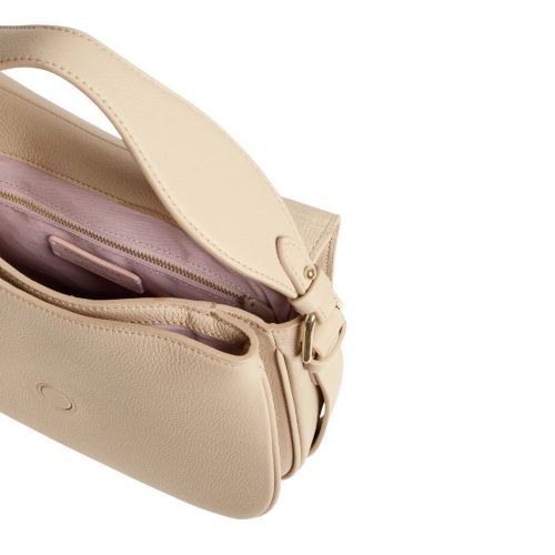 Coccinelle Mavery crossbody medium in beige leer voor dames. 